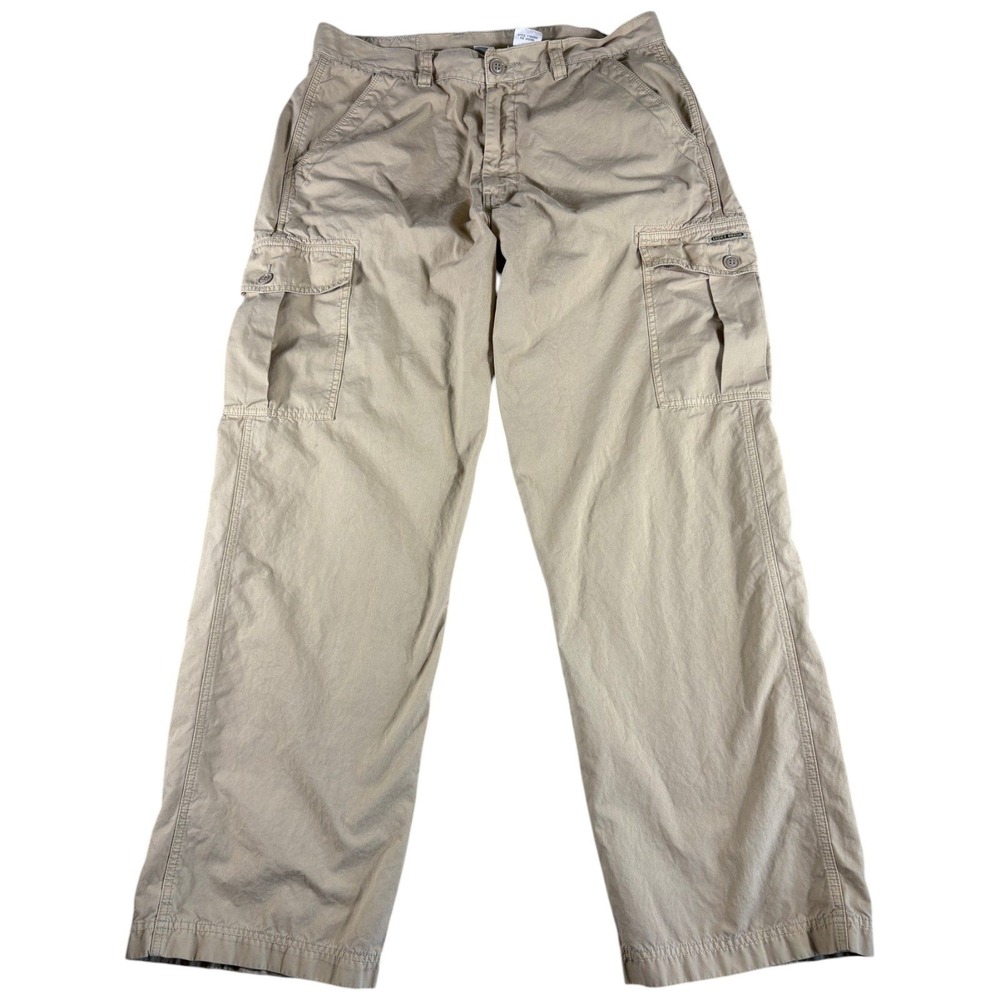 Lucky Brand Cargo Pants Mens 36 Tan Khaki Straight Relaxed Durable Workwear